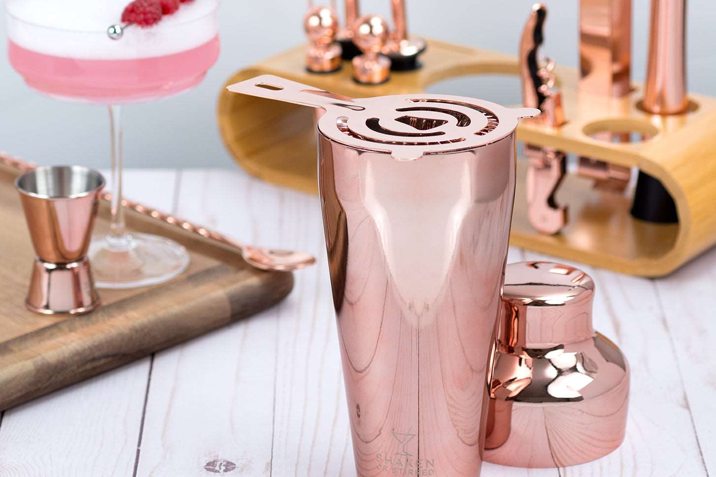 13-Piece Cocktail Shaker Set in Rose Gold