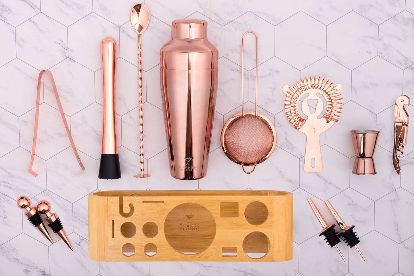 13-Piece Cocktail Shaker Set in Rose Gold